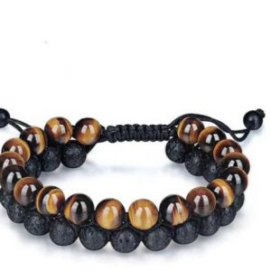 Stunning Tiger's Eye & Lava Stone Bracelet for Strength and Style