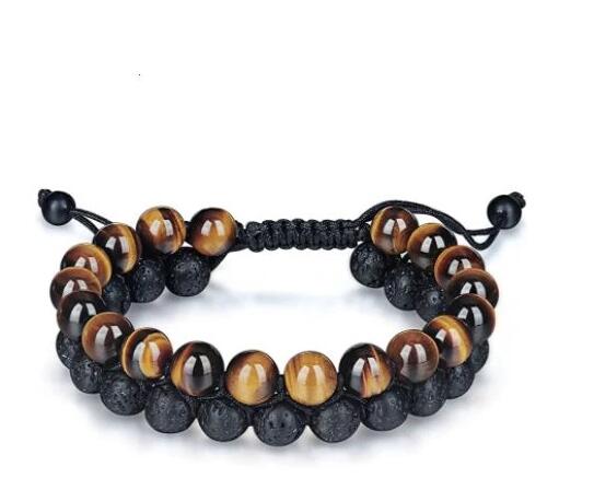 Stunning Tiger's Eye & Lava Stone Bracelet for Strength and Style