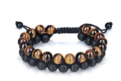 Stunning Tiger's Eye & Lava Stone Bracelet for Strength and Style - Image 3