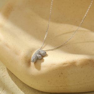 Chunky Stainless Steel Bubble Letter Initial Pendant for Women - Zircon Balloon 26 Letter Necklaces, Unique Personality Jewelry