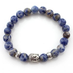 Handcrafted Natural Stone Buddha Head Bracelet for Spiritual Wellness