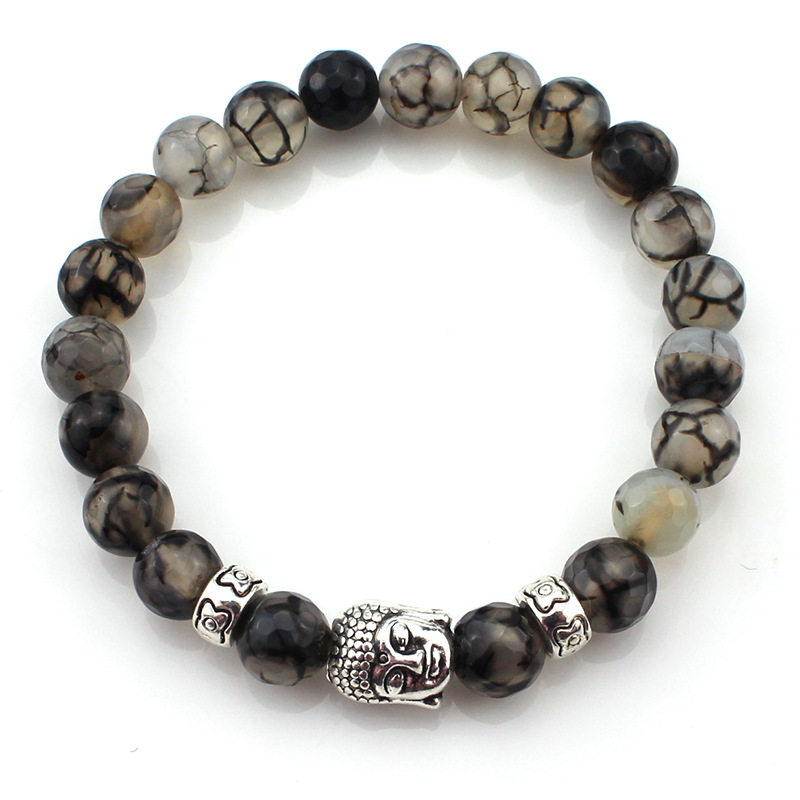 Handcrafted Natural Stone Buddha Head Bracelet for Spiritual Wellness - Image 3