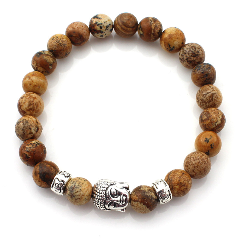 Handcrafted Natural Stone Buddha Head Bracelet for Spiritual Wellness - Image 6
