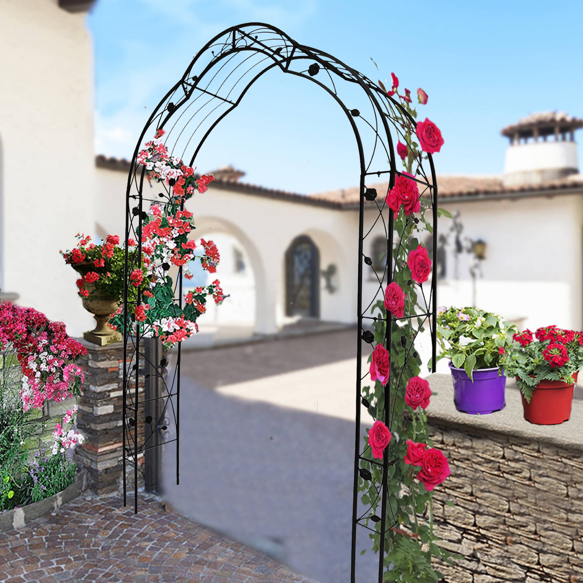 Versatile Metal Garden Arch - 8 Styles for Trellis & Climbing Plants Outdoors - Image 6