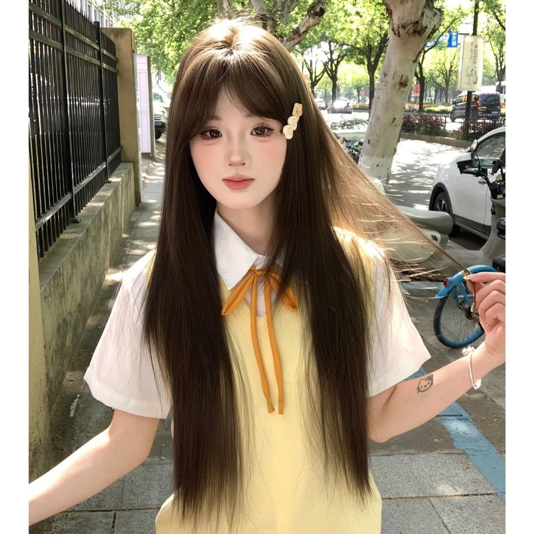 High-Level Full Repair Inner Angle Long Straight Full-Head Wig for Hair Restoration - Image 3