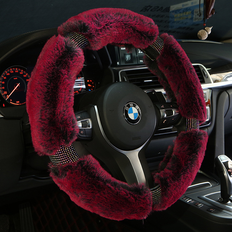 Winter Plush Car Steering Wheel Cover - Korea Diamond Fashion Cute Handle Accessory - Image 5