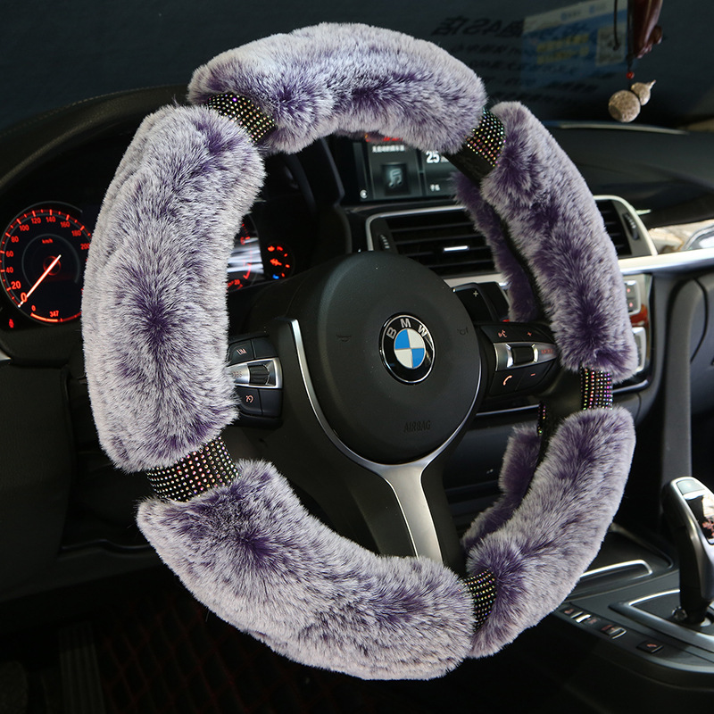 Winter Plush Car Steering Wheel Cover - Korea Diamond Fashion Cute Handle Accessory - Image 6