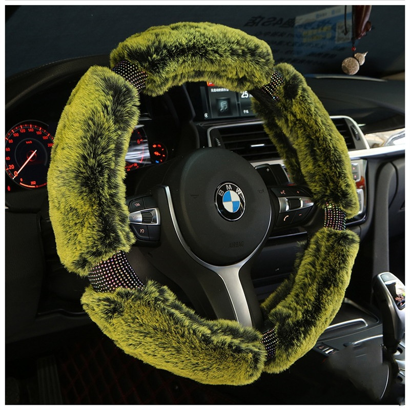 Winter Plush Car Steering Wheel Cover - Korea Diamond Fashion Cute Handle Accessory - Image 7
