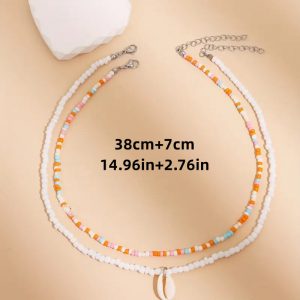 Handmade White Bead Clavicle Chain for Women - Elegant Beaded Jewelry