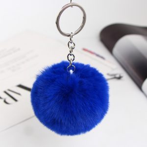 20 Vibrant Colors Fluffy Fur Pom Pom Keychain - Soft Faux Fur Ball Car Keyring & Bag Pendant Jewelry for Women