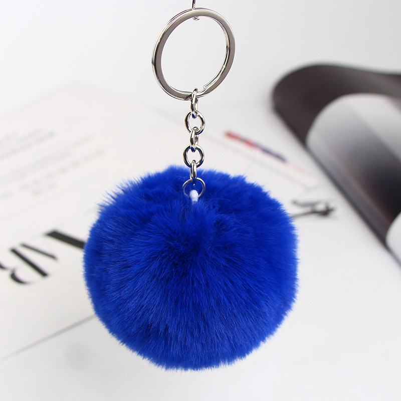 20 Vibrant Colors Fluffy Fur Pom Pom Keychain - Soft Faux Fur Ball Car Keyring & Bag Pendant Jewelry for Women