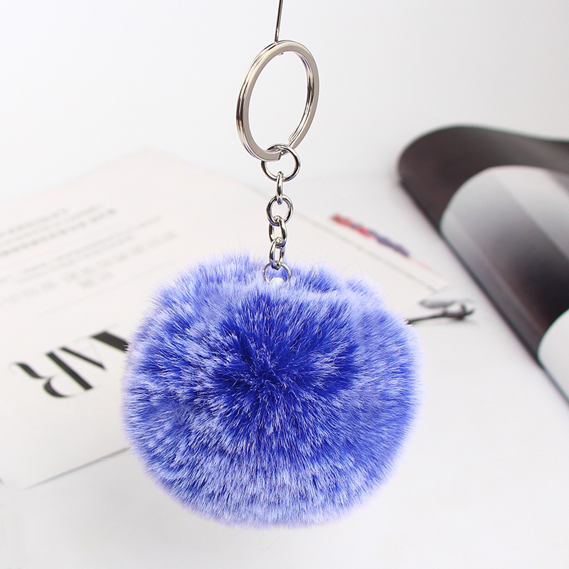 20 Vibrant Colors Fluffy Fur Pom Pom Keychain - Soft Faux Fur Ball Car Keyring & Bag Pendant Jewelry for Women - Image 2