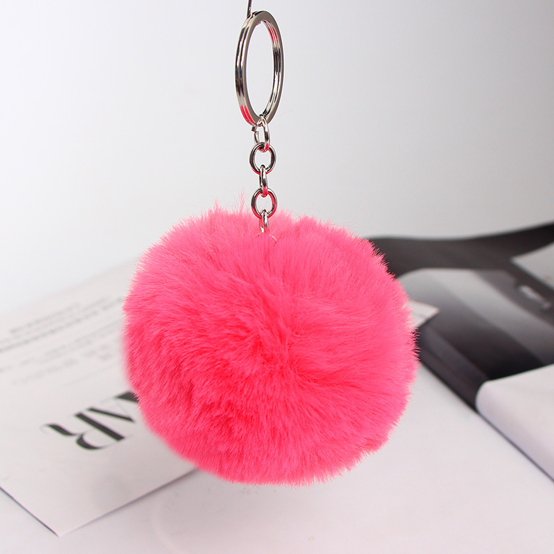 20 Vibrant Colors Fluffy Fur Pom Pom Keychain - Soft Faux Fur Ball Car Keyring & Bag Pendant Jewelry for Women - Image 3