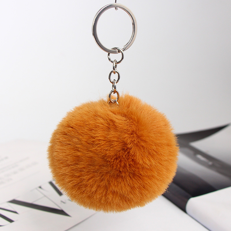20 Vibrant Colors Fluffy Fur Pom Pom Keychain - Soft Faux Fur Ball Car Keyring & Bag Pendant Jewelry for Women - Image 4