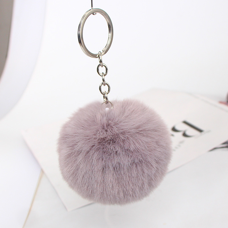 20 Vibrant Colors Fluffy Fur Pom Pom Keychain - Soft Faux Fur Ball Car Keyring & Bag Pendant Jewelry for Women - Image 5