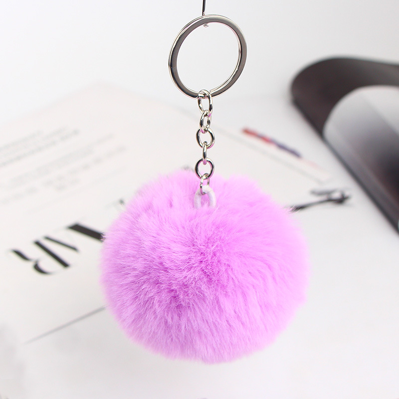 20 Vibrant Colors Fluffy Fur Pom Pom Keychain - Soft Faux Fur Ball Car Keyring & Bag Pendant Jewelry for Women - Image 8