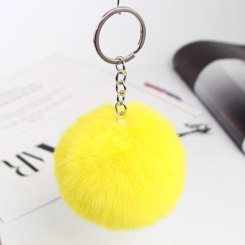 20 Vibrant Colors Fluffy Fur Pom Pom Keychain - Soft Faux Fur Ball Car Keyring & Bag Pendant Jewelry for Women - Image 11