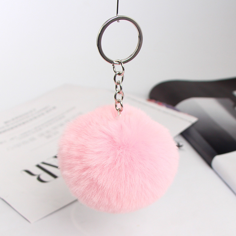20 Vibrant Colors Fluffy Fur Pom Pom Keychain - Soft Faux Fur Ball Car Keyring & Bag Pendant Jewelry for Women - Image 12