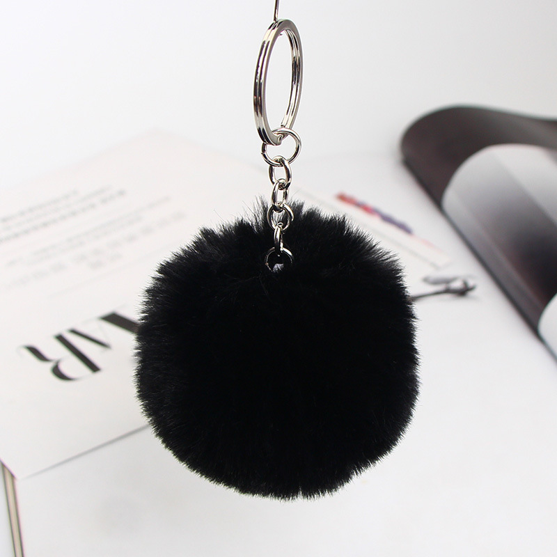 20 Vibrant Colors Fluffy Fur Pom Pom Keychain - Soft Faux Fur Ball Car Keyring & Bag Pendant Jewelry for Women - Image 13