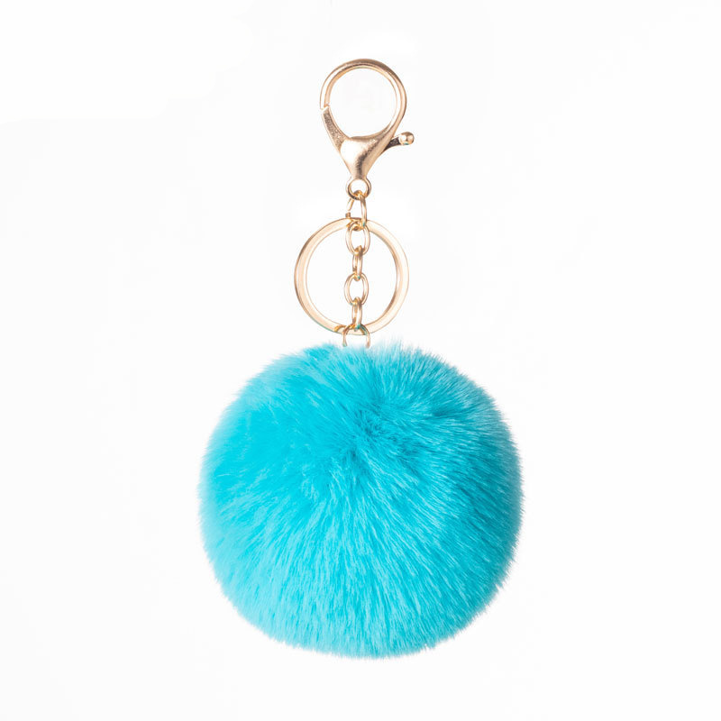 20 Vibrant Colors Fluffy Fur Pom Pom Keychain - Soft Faux Fur Ball Car Keyring & Bag Pendant Jewelry for Women - Image 14