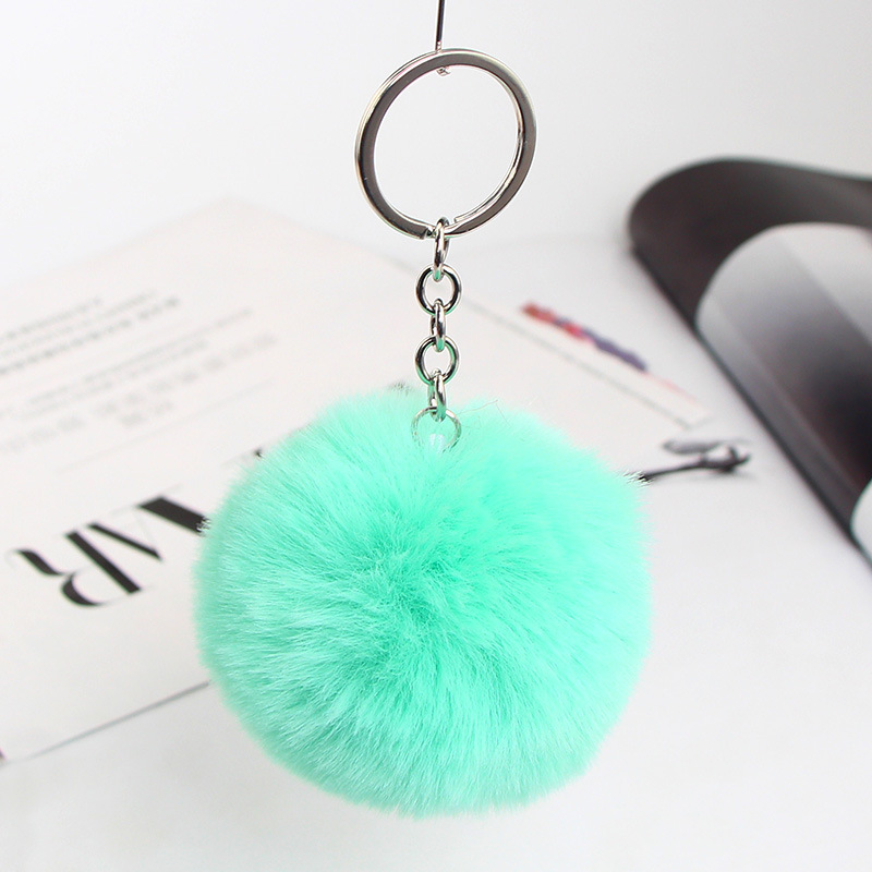 20 Vibrant Colors Fluffy Fur Pom Pom Keychain - Soft Faux Fur Ball Car Keyring & Bag Pendant Jewelry for Women - Image 22