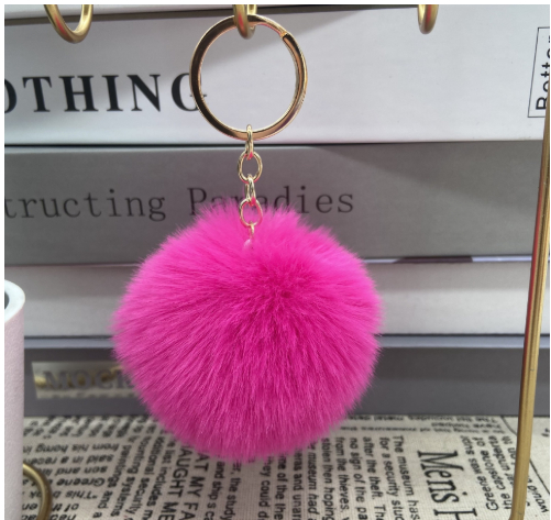 20 Vibrant Colors Fluffy Fur Pom Pom Keychain - Soft Faux Fur Ball Car Keyring & Bag Pendant Jewelry for Women - Image 24