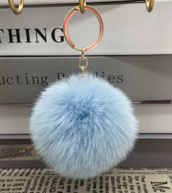 20 Vibrant Colors Fluffy Fur Pom Pom Keychain - Soft Faux Fur Ball Car Keyring & Bag Pendant Jewelry for Women - Image 26
