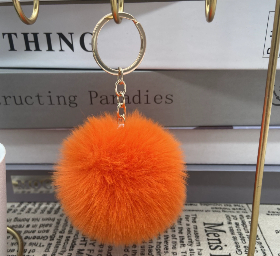 20 Vibrant Colors Fluffy Fur Pom Pom Keychain - Soft Faux Fur Ball Car Keyring & Bag Pendant Jewelry for Women - Image 27