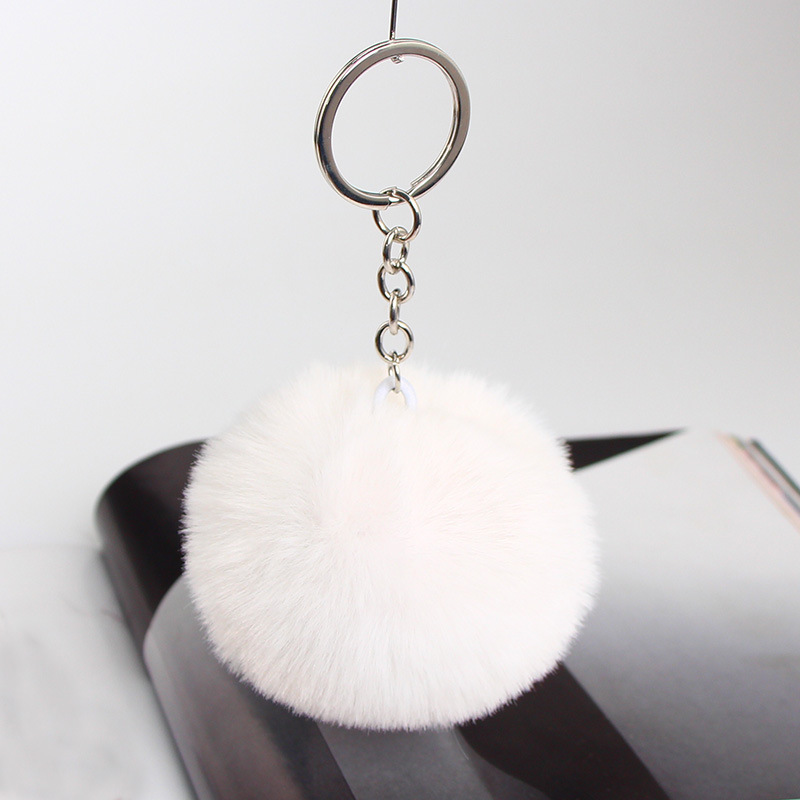 20 Vibrant Colors Fluffy Fur Pom Pom Keychain - Soft Faux Fur Ball Car Keyring & Bag Pendant Jewelry for Women - Image 28