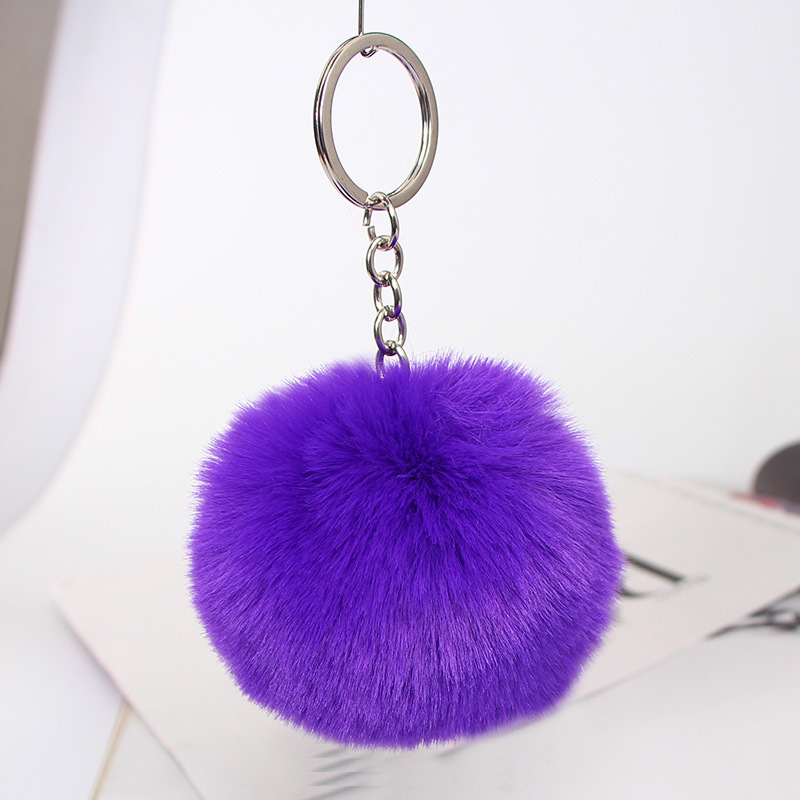 20 Vibrant Colors Fluffy Fur Pom Pom Keychain - Soft Faux Fur Ball Car Keyring & Bag Pendant Jewelry for Women - Image 29