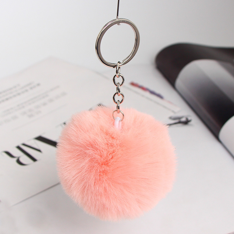20 Vibrant Colors Fluffy Fur Pom Pom Keychain - Soft Faux Fur Ball Car Keyring & Bag Pendant Jewelry for Women - Image 30