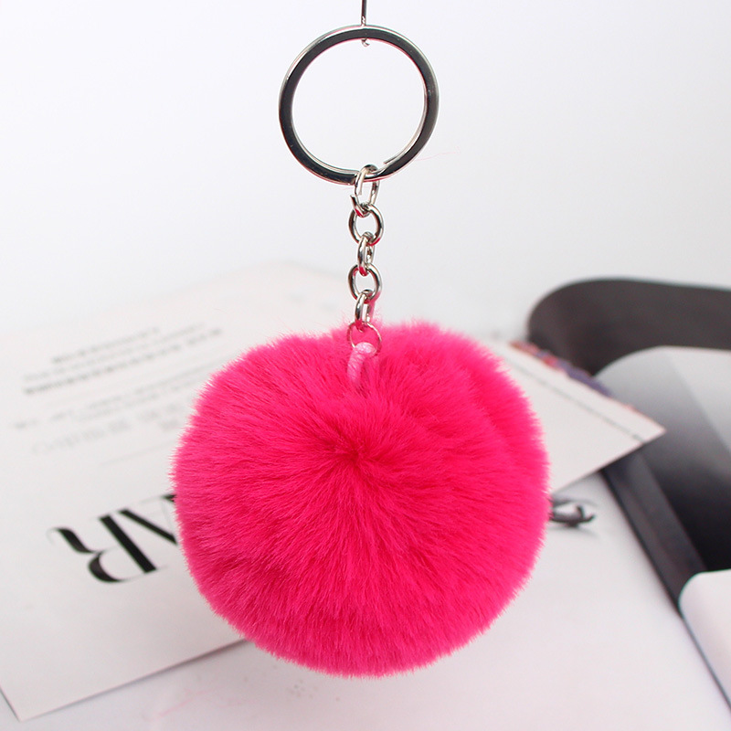 20 Vibrant Colors Fluffy Fur Pom Pom Keychain - Soft Faux Fur Ball Car Keyring & Bag Pendant Jewelry for Women - Image 31
