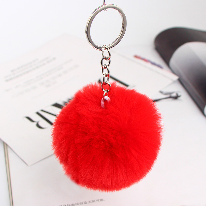 20 Vibrant Colors Fluffy Fur Pom Pom Keychain - Soft Faux Fur Ball Car Keyring & Bag Pendant Jewelry for Women - Image 32