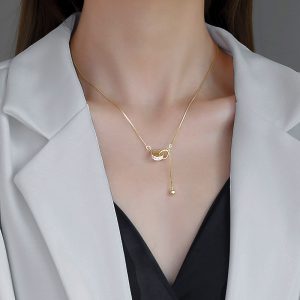 Elegant Double Ring Necklace for Women - Light Luxury Niche Design