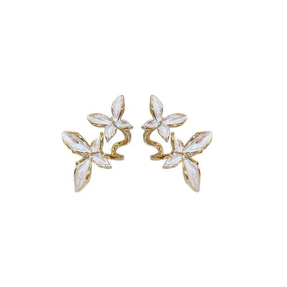 Chic Vintage Double Butterfly Earrings - Elegant and Stylish Accessory - Image 5