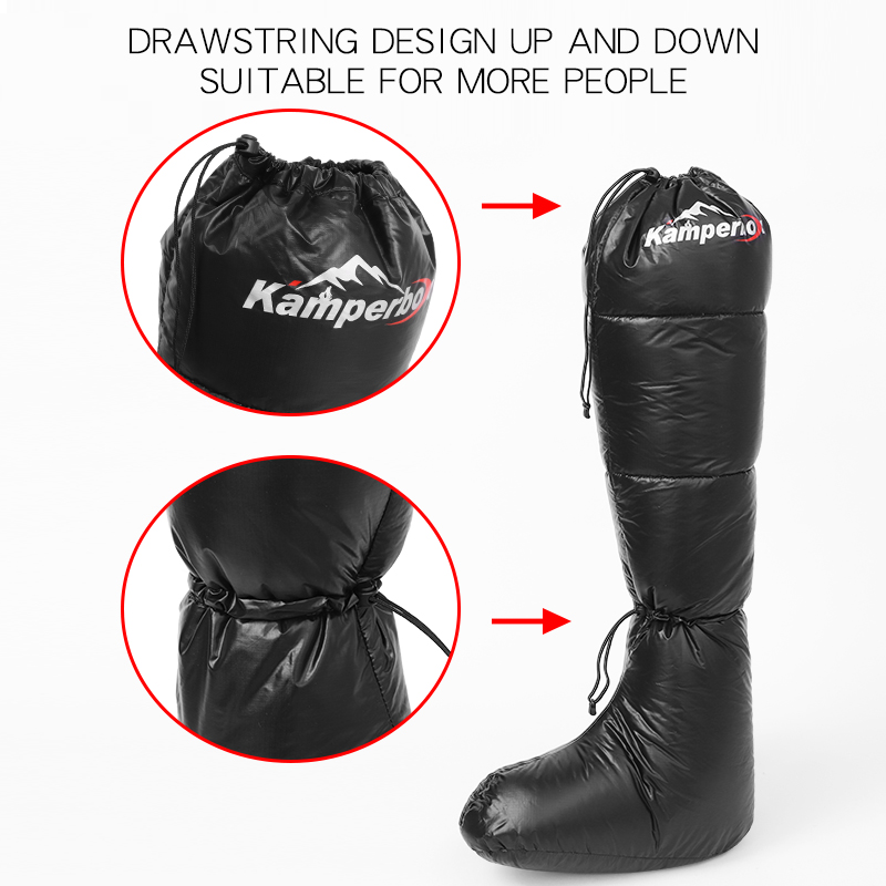 Camping Down Socks and Down Boots for Cozy Sleeping Bag Comfort - Kamperbox Sleep Boots - Image 4