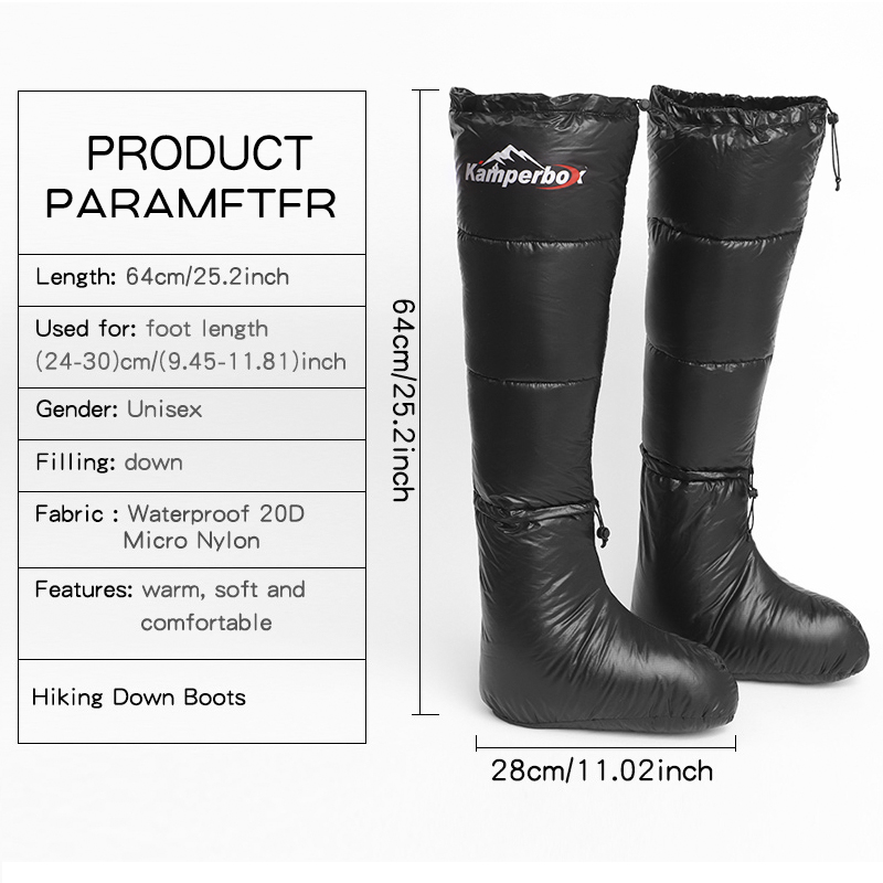 Camping Down Socks and Down Boots for Cozy Sleeping Bag Comfort - Kamperbox Sleep Boots - Image 8