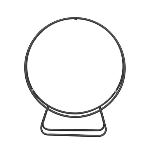 24-Inch Round Wrought Iron Fireplace Wood Stand for Indoor & Outdoor Use - Image 4