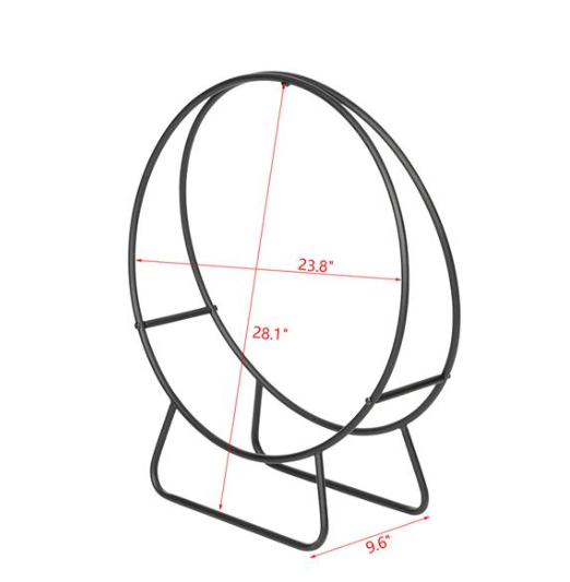 24-Inch Round Wrought Iron Fireplace Wood Stand for Indoor & Outdoor Use - Image 5