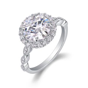Starlight Shining - Elegant 3-Carat Moissanite Jewelry Ring Set in S925 Sterling Silver & Platinum-Plated Diamond