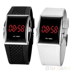 Unisex LED Digital Sports Wrist Watch for Men & Women - Casual White & Black Date Clock