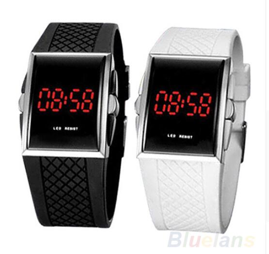 Unisex LED Digital Sports Wrist Watch for Men & Women - Casual White & Black Date Clock