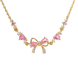 Sweet Bow Heart Rhinestone Bracelet - Y2K Inspired Fashion Chain for Valentine's Day