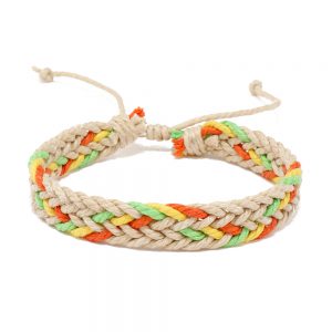 Handmade Woven Wax Rope Bracelet in Vibrant Colors - Simple Elegance