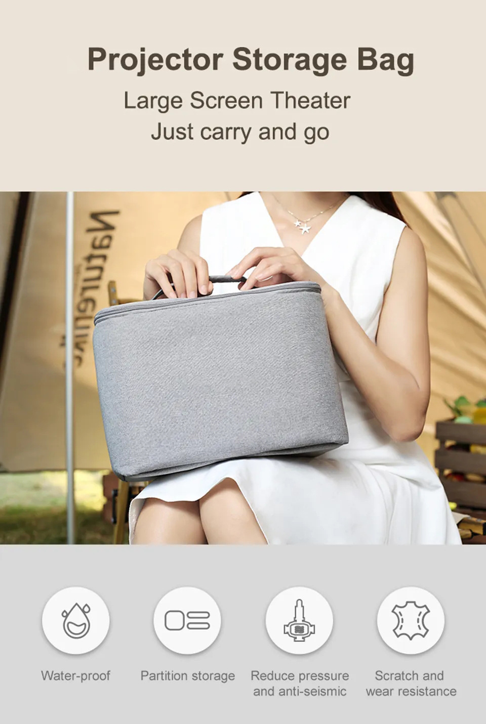 HY300 Projector Portable Protective Storage Bag - Durable & Convenient - Image 3