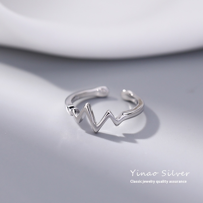 High-end Fashion Personalized Heartbeat ECG Index Finger Ring - Unique Design for Special Interests - Image 3