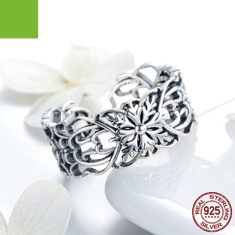 Elegant Vintage Flower Ring in 925 Sterling Silver - Timeless Jewelry - Image 2