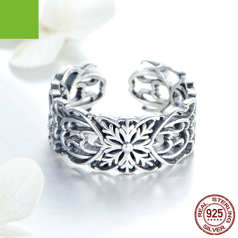 Elegant Vintage Flower Ring in 925 Sterling Silver - Timeless Jewelry - Image 3