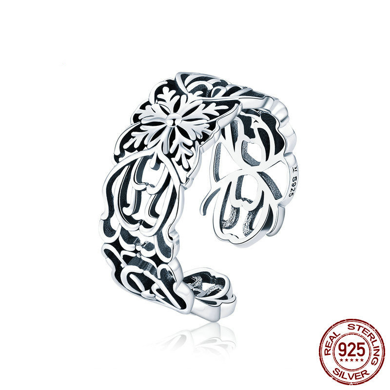 Elegant Vintage Flower Ring in 925 Sterling Silver - Timeless Jewelry - Image 4
