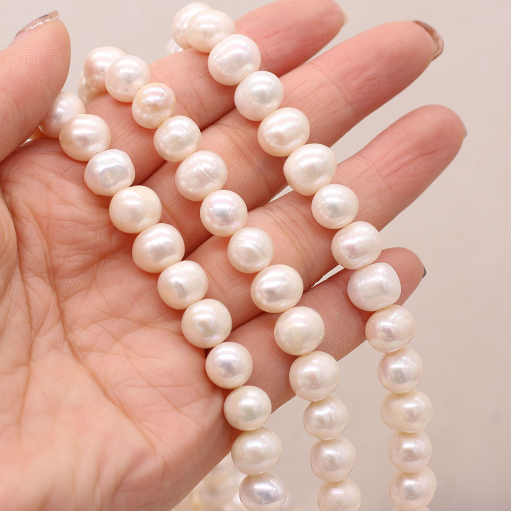 Natural Freshwater Pearl Punch Bead String - Elegant Jewelry Making Essential